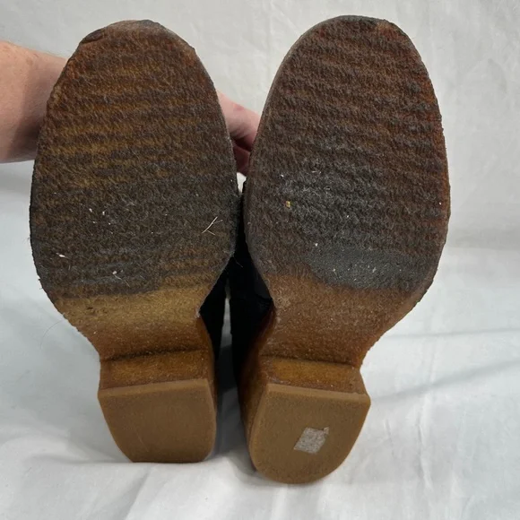 Coach Preston Leather Shearling Ankle Boots Size 9.5B Block Heel Side Zip - Picture 4 of 13